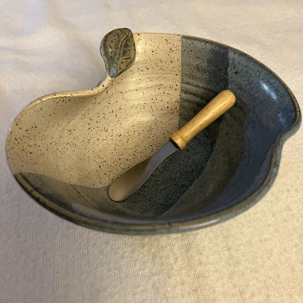 Handmade Ceramic Serving Bowl Designed For Fruit Or Other Snacks Apple Design 6